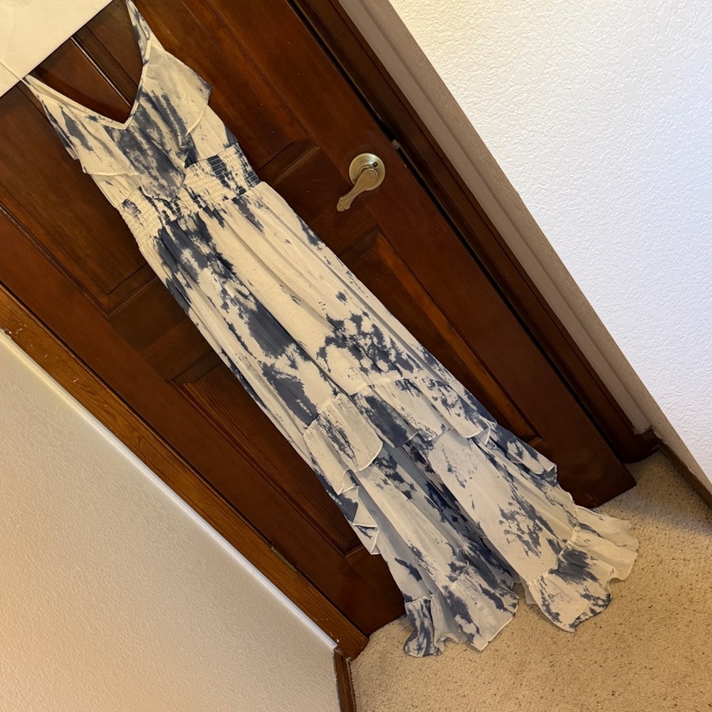 Guess Asymmetrical Blue and White Dress